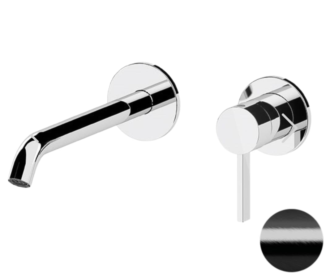 Плитка Remer Metrica Смеситель встраиваемый округлый для раковины METRICA черный брашированный хром  поверхность брашированная