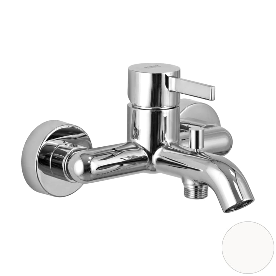 Плитка Remer Metrica Смеситель для ванны METRICA белый матовый настенный  поверхность матовая