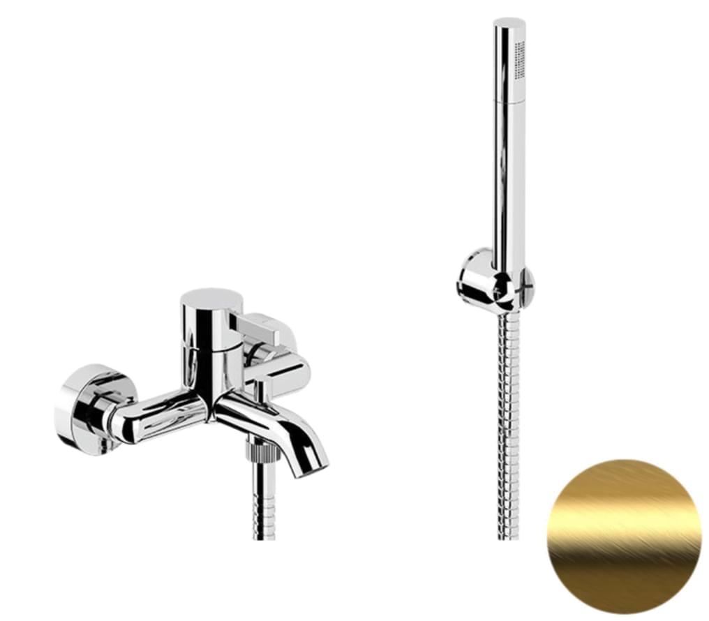 Плитка Remer Metrica Смеситель для ванны METRICA золото брашированное  поверхность брашированная