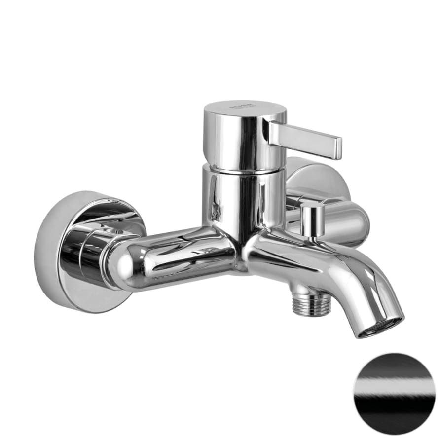 Плитка Remer Metrica Смеситель для ванны METRICA черный брашированный хром  поверхность брашированная