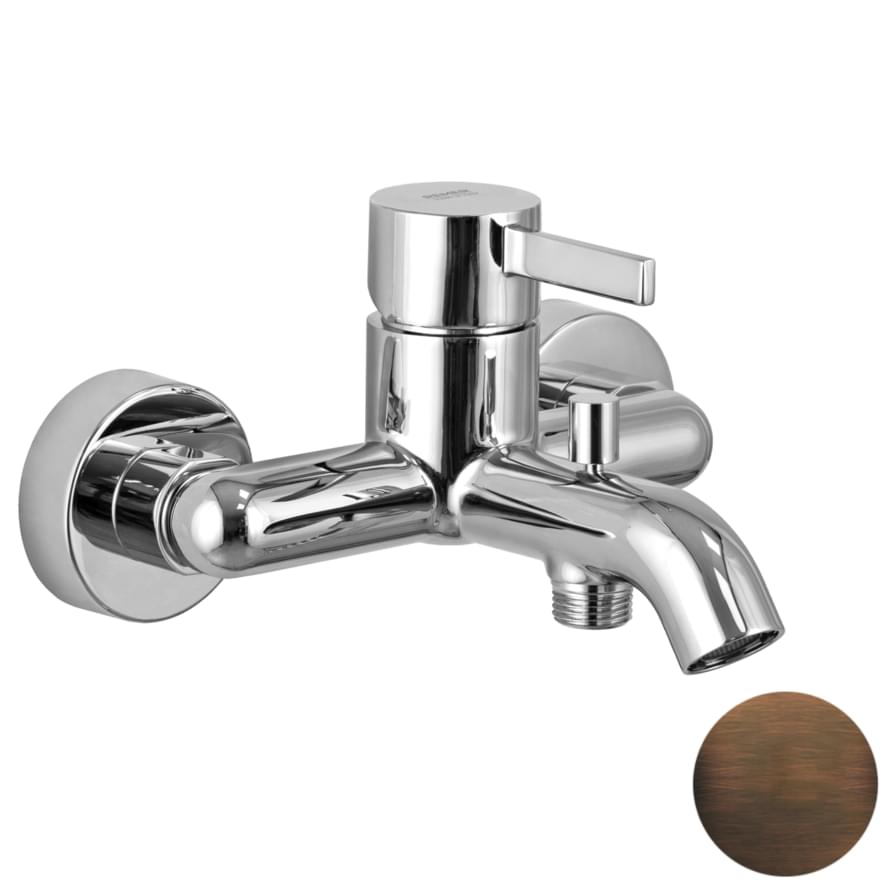 Плитка Remer Metrica Смеситель для ванны настенный METRICA бронза масляная  поверхность матовая