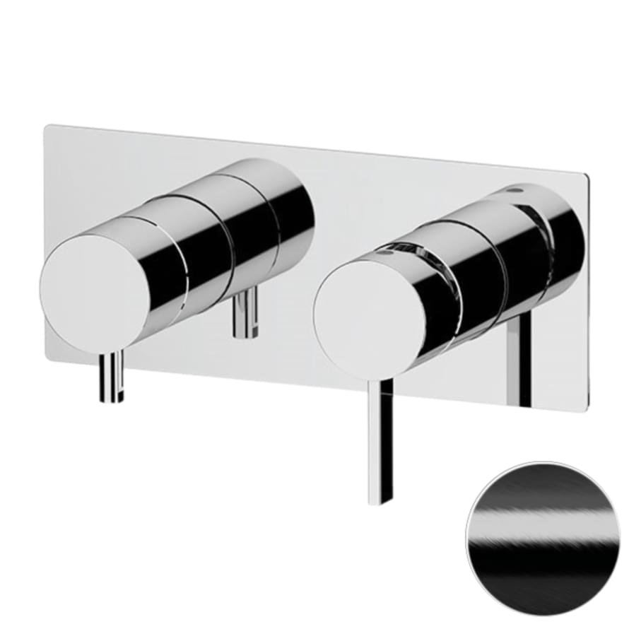 Плитка Remer Metrica Смеситель для душа METRICA квадратный черный брашированный хром  поверхность брашированная