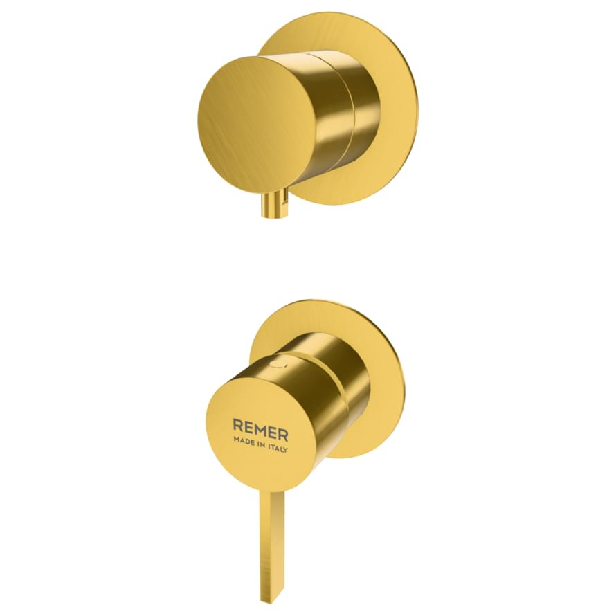 Плитка Remer Metrica Смеситель для душа встраиваемый METRICA золото брашированное  поверхность брашированная