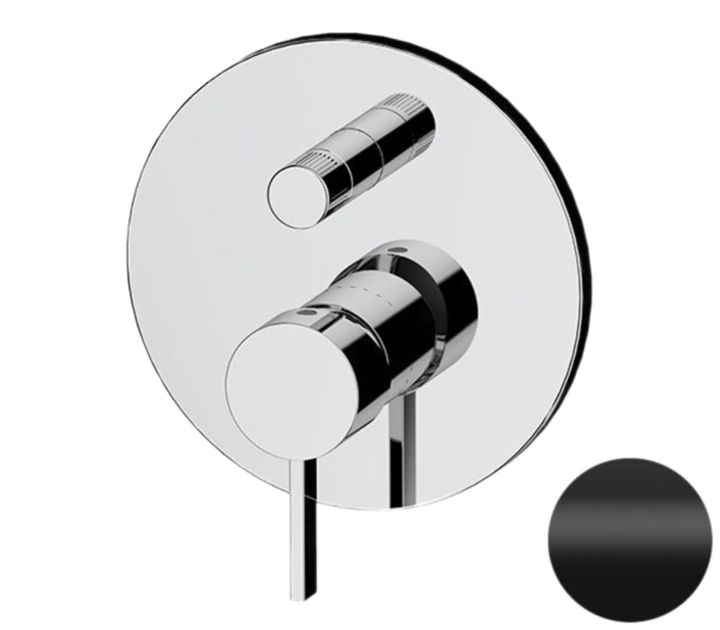 Плитка Remer Metrica Смеситель для душа встраиваемый на 2 выхода METRICA черный матовый  поверхность матовая