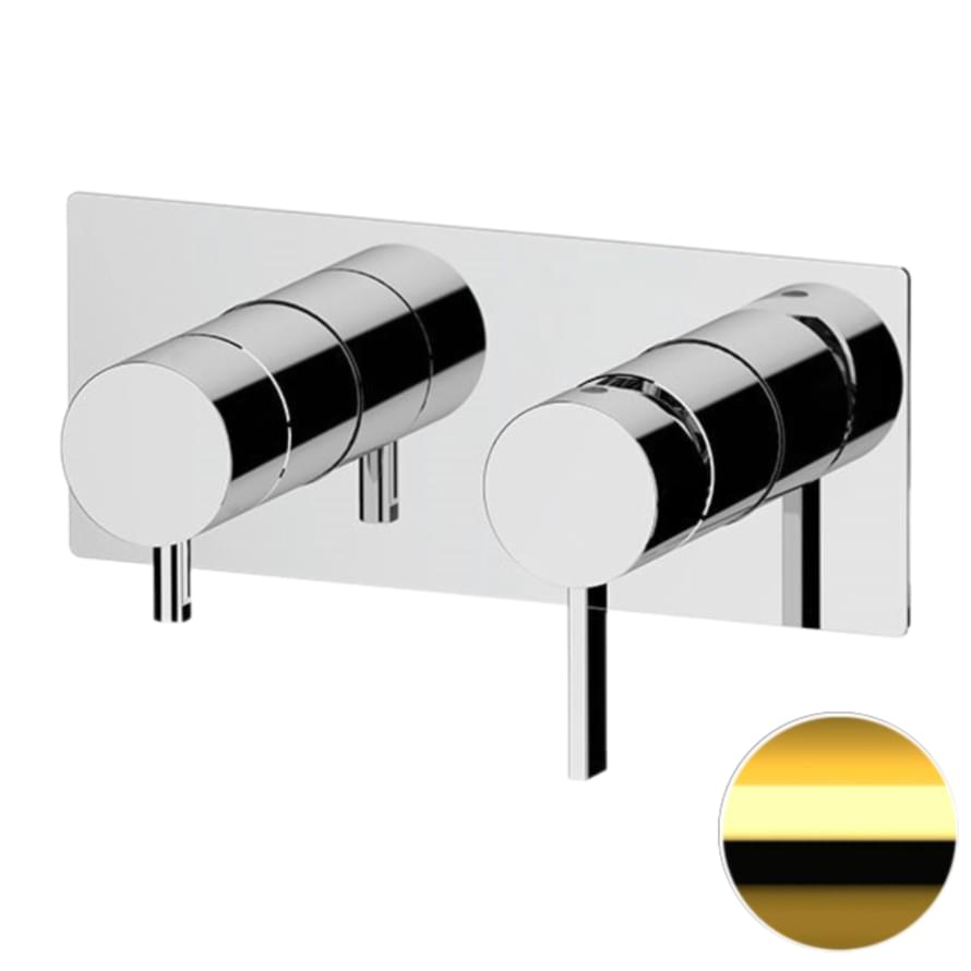 Плитка Remer Metrica Смеситель для душа на 3 выхода METRICA золото глянцевое  поверхность глянец