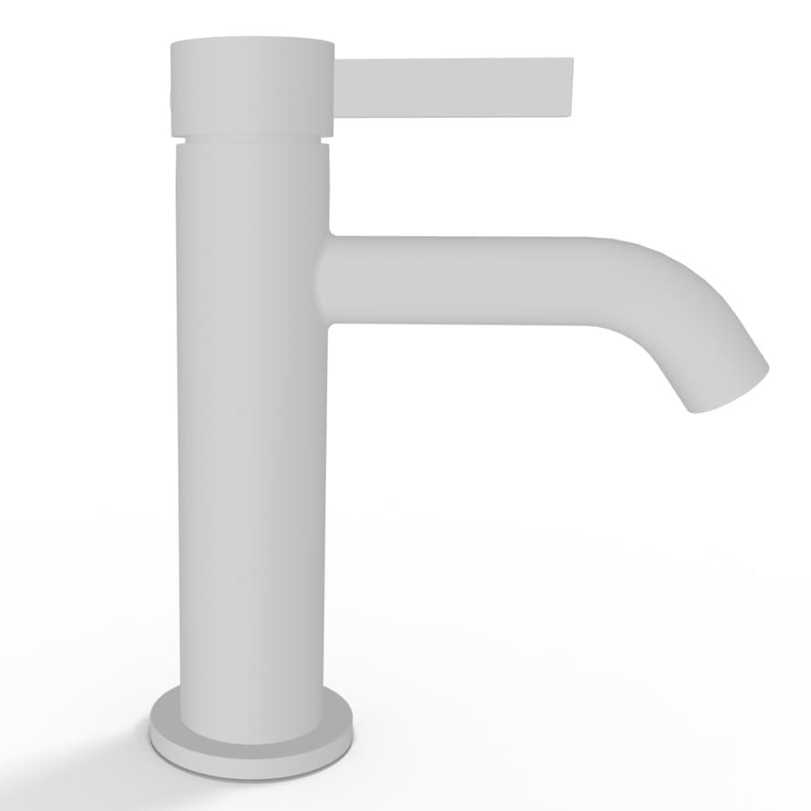 Плитка Remer Metrica Смеситель для раковины METRICA округлый белый матовый  поверхность матовая