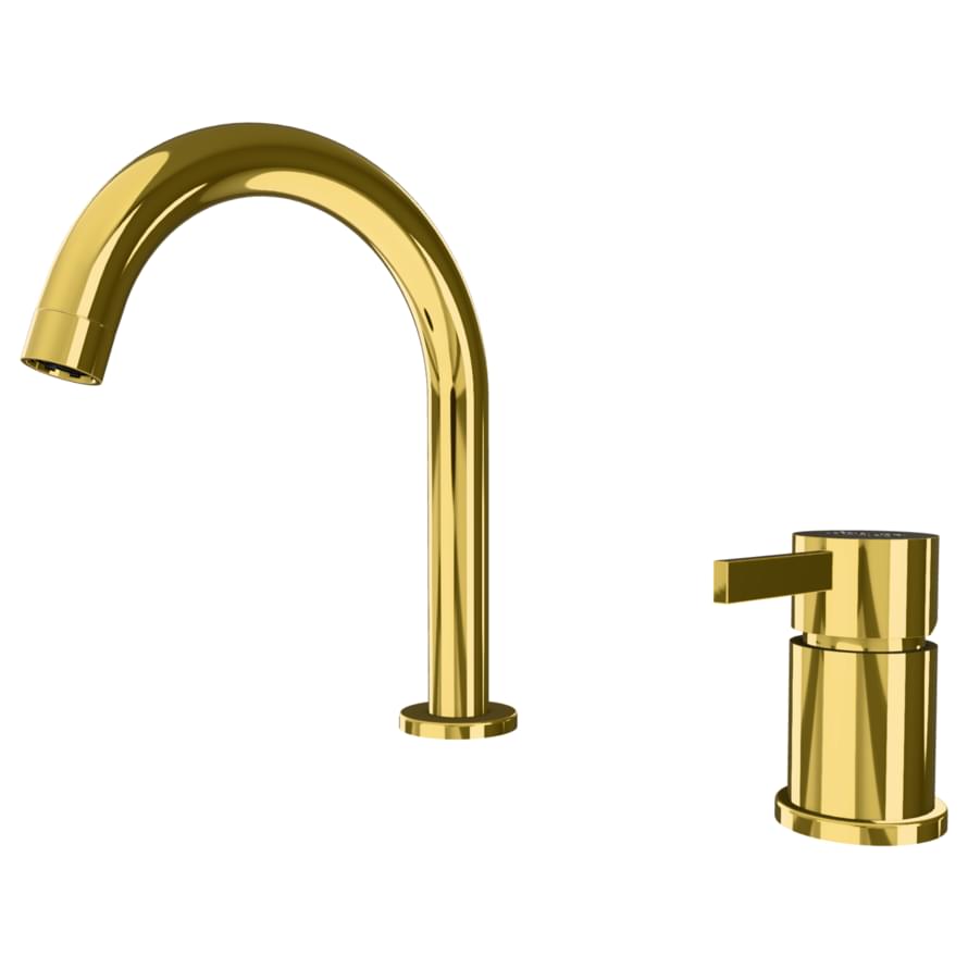 Плитка Remer Metrica Смеситель для раковины METRICA округлый золото глянцевое  поверхность глянец