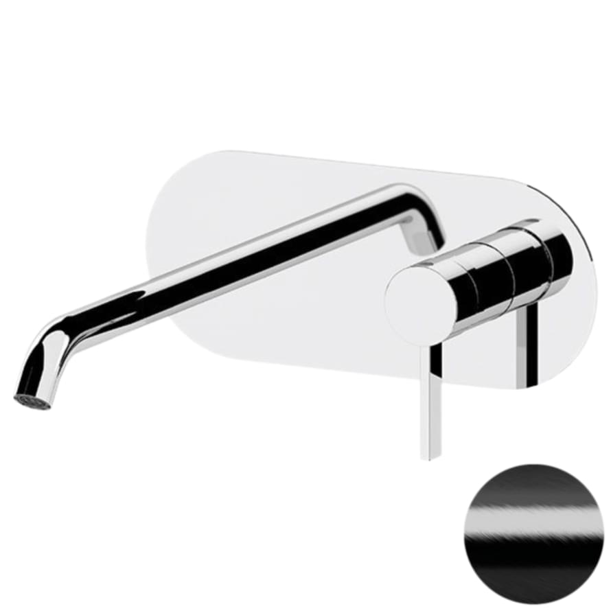 Плитка Remer Metrica Смеситель для раковины METRICA черный брашированный хром встраиваемый округлый  поверхность брашированная