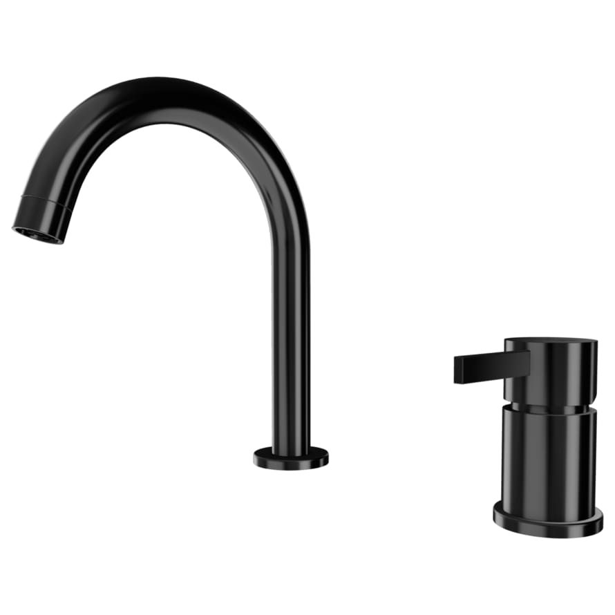 Плитка Remer Metrica Смеситель для раковины с-образный METRICA черный брашированный хром  поверхность брашированная