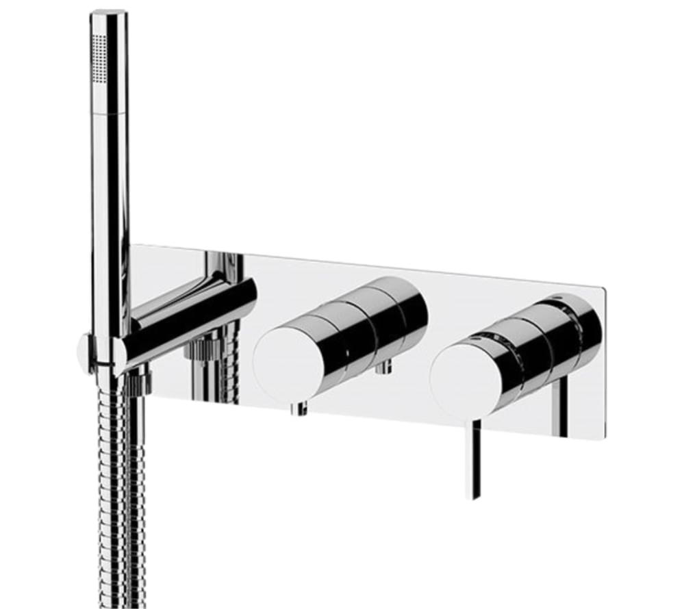 Плитка Remer Metrica Смеситель квадратный для душа на 3 выхода METRICA хром  поверхность глянец