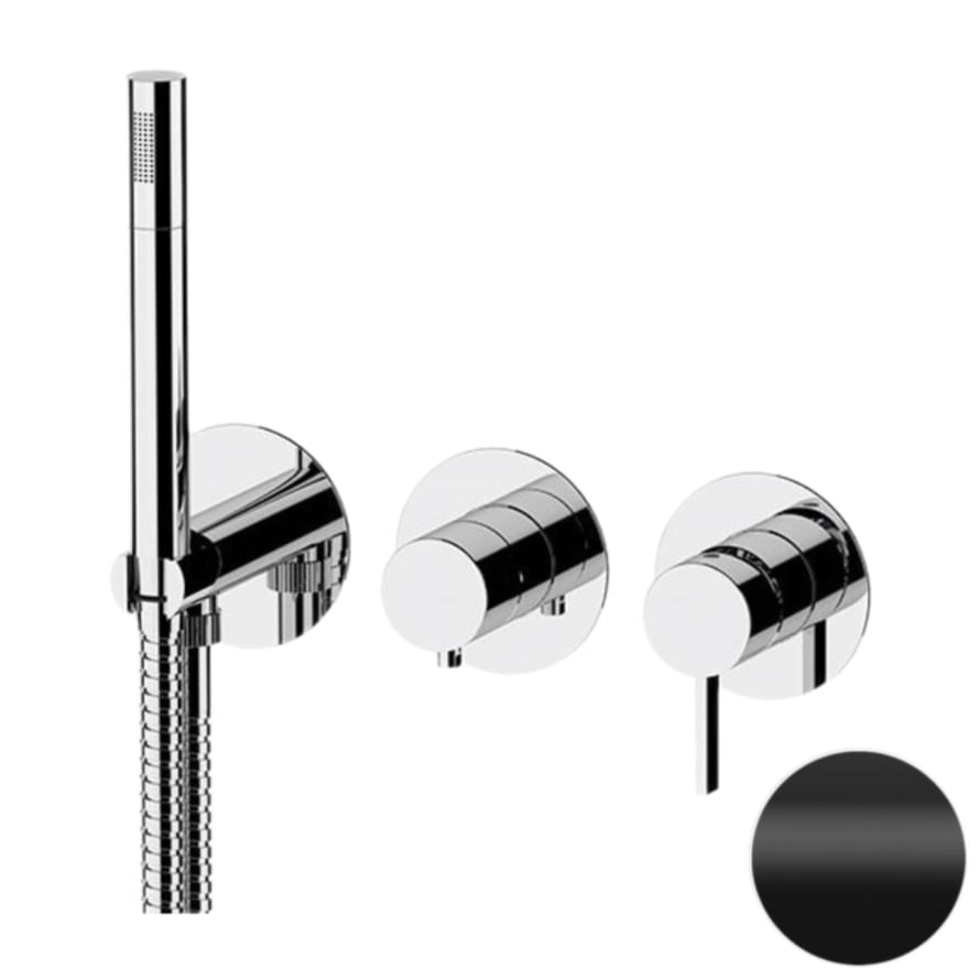 Плитка Remer Metrica Смеситель округлый для душа METRICA черный матовый  поверхность матовая