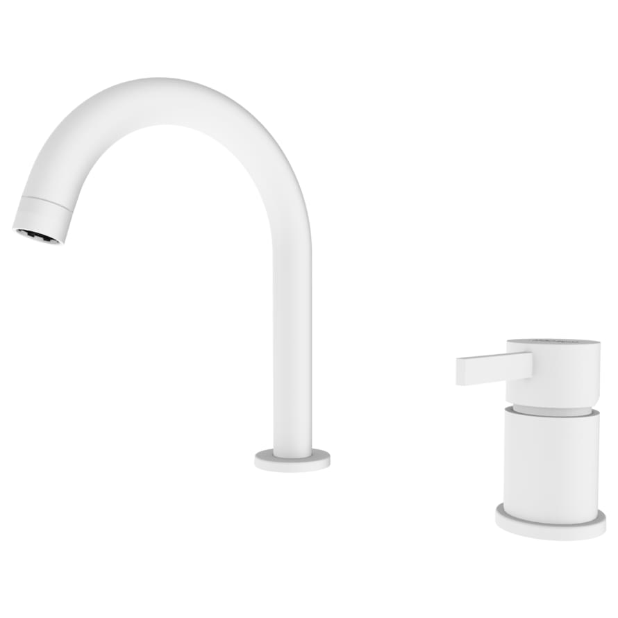 Плитка Remer Metrica Стандартный смеситель для раковины METRICA белый матовый  поверхность матовая