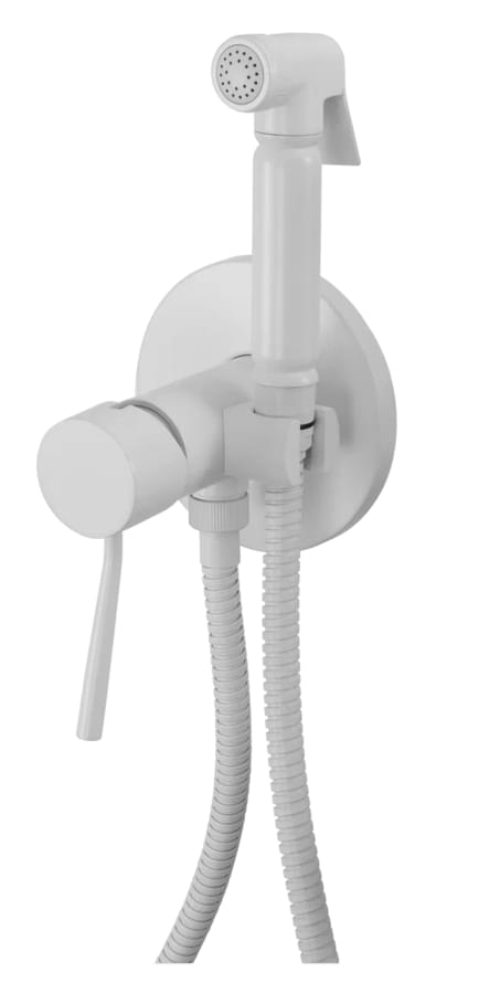 Плитка Remer Minimal Гигиенический душ со смесителем MINIMAL белый матовый  поверхность матовая