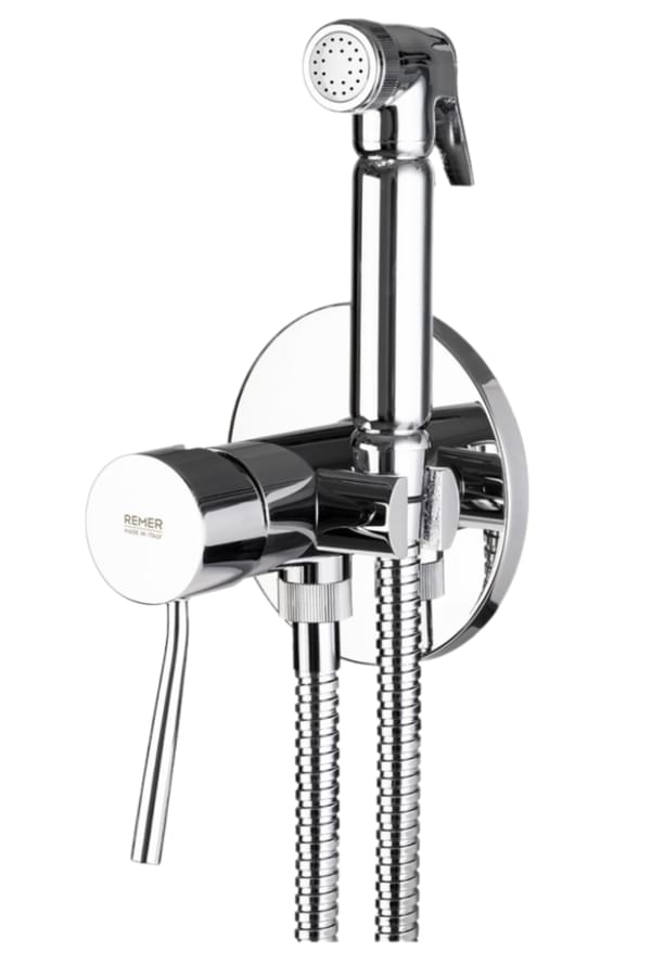 Плитка Remer Minimal Гигиенический душ со смесителем округлый MINIMAL хром  поверхность глянец