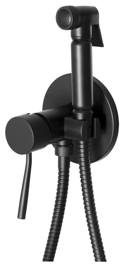 Плитка Remer Minimal Гигиенический душ со смесителем округлый MINIMAL черный матовый  поверхность матовая