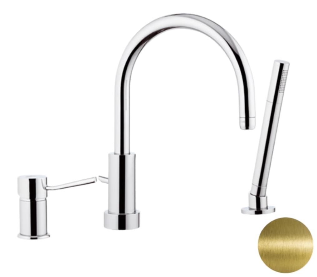 Плитка Remer Minimal Смеситель для ванны MINIMAL состаренная латунь  поверхность брашированная