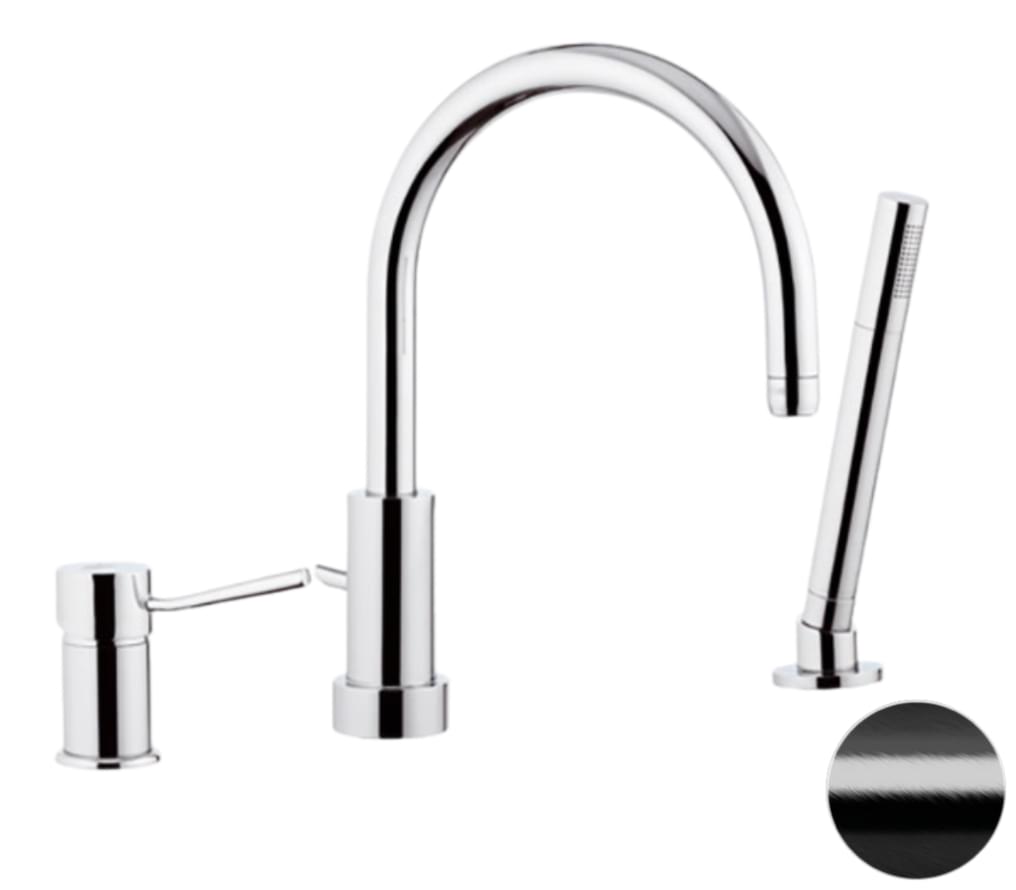 Плитка Remer Minimal Смеситель для ванны MINIMAL черный брашированный хром  поверхность брашированная