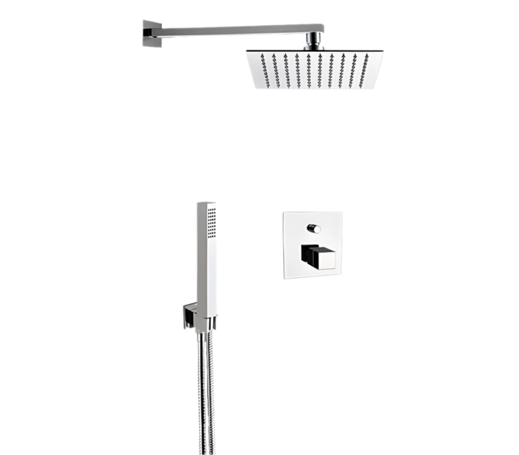 Плитка Remer Q-Elegance Душевая система термостатическая квадратная Q-ELEGANCE хром  поверхность глянец