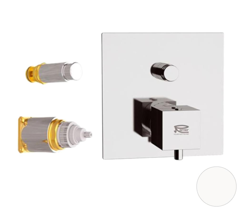 Плитка Remer Q-Elegance Смеситель термостатический для душа Q-ELEGANCE белый матовый  поверхность матовая