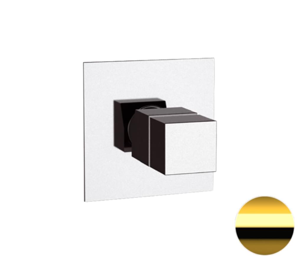 Плитка Remer Q-Elegance Смеситель термостатический для душа квадратный Q-ELEGANCE золото глянцевое  поверхность глянец