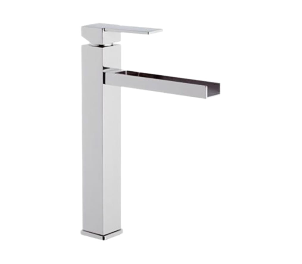 Плитка Remer Qubika Cascata Смеситель высокий для раковины QUBIKA CASCATA хром  поверхность глянец