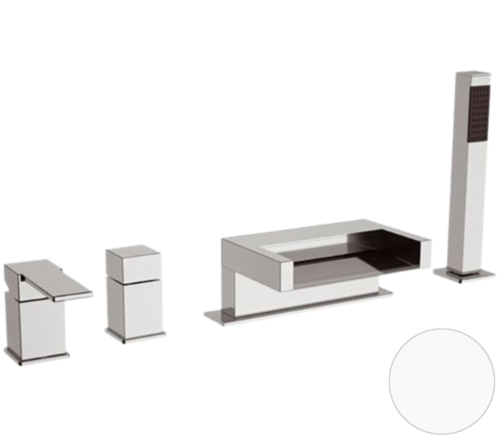 Плитка Remer Qubika Cascata Смеситель для ванны QUBIKA CASCATA белый матовый  поверхность матовая