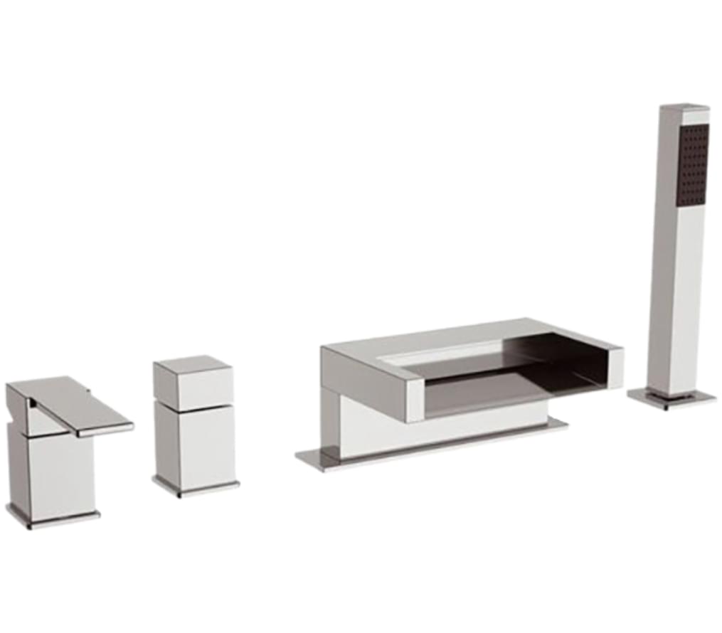 Плитка Remer Qubika Cascata Смеситель для ванны QUBIKA CASCATA хром  поверхность глянец