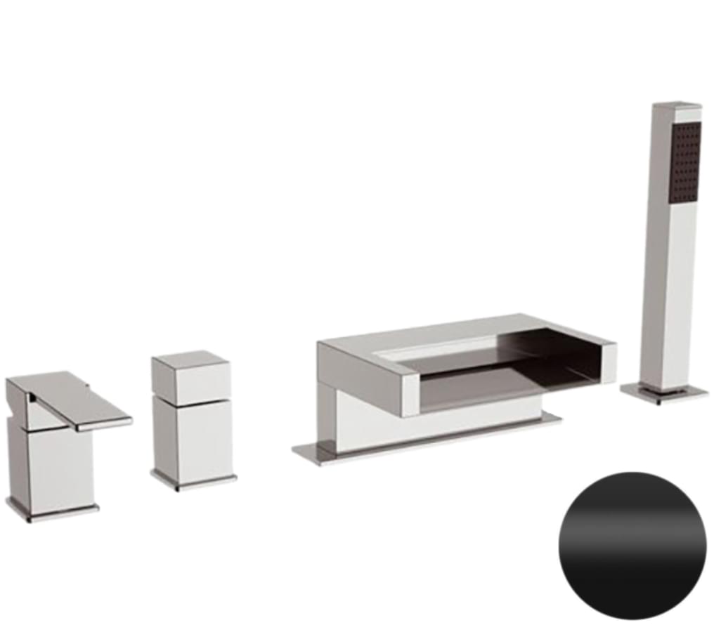 Плитка Remer Qubika Cascata Смеситель для ванны QUBIKA CASCATA черный матовый  поверхность матовая