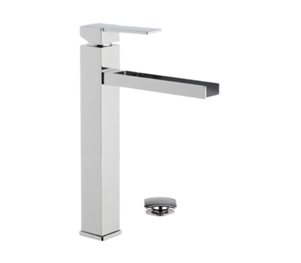 Плитка Remer Qubika Cascata Смеситель для раковины высокий QUBIKA CASCATA хром  поверхность глянец