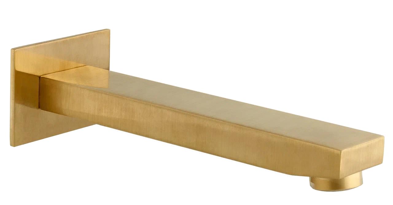 Плитка Remer Qubika Излив настенный 18 см QUBIKA золото брашированное  поверхность брашированная