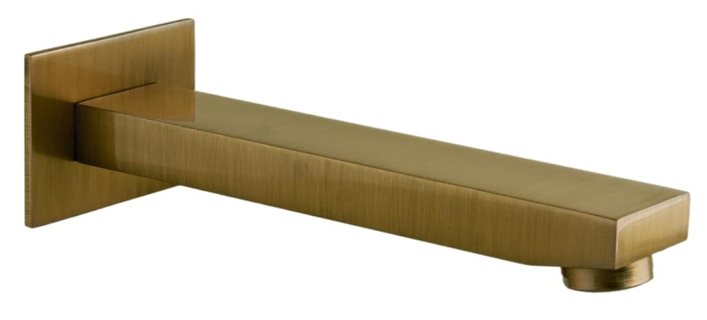 Плитка Remer Qubika Излив настенный 18 см QUBIKA состаренная латунь  поверхность брашированная