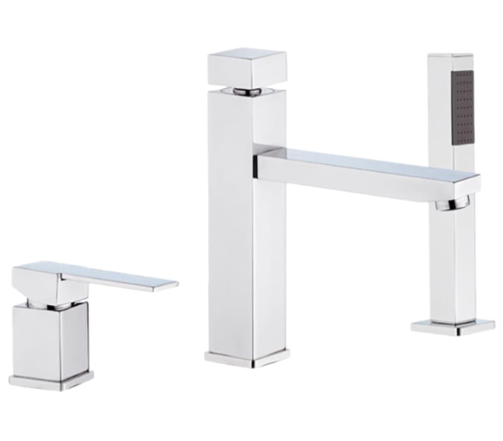 Плитка Remer Qubika Смеситель в борт ванны QUBIKA хром  поверхность глянец