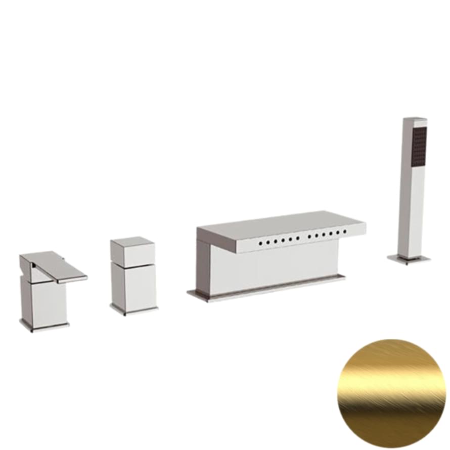 Плитка Remer Qubika Смеситель для ванны QUBIKA золото брашированное  поверхность брашированная