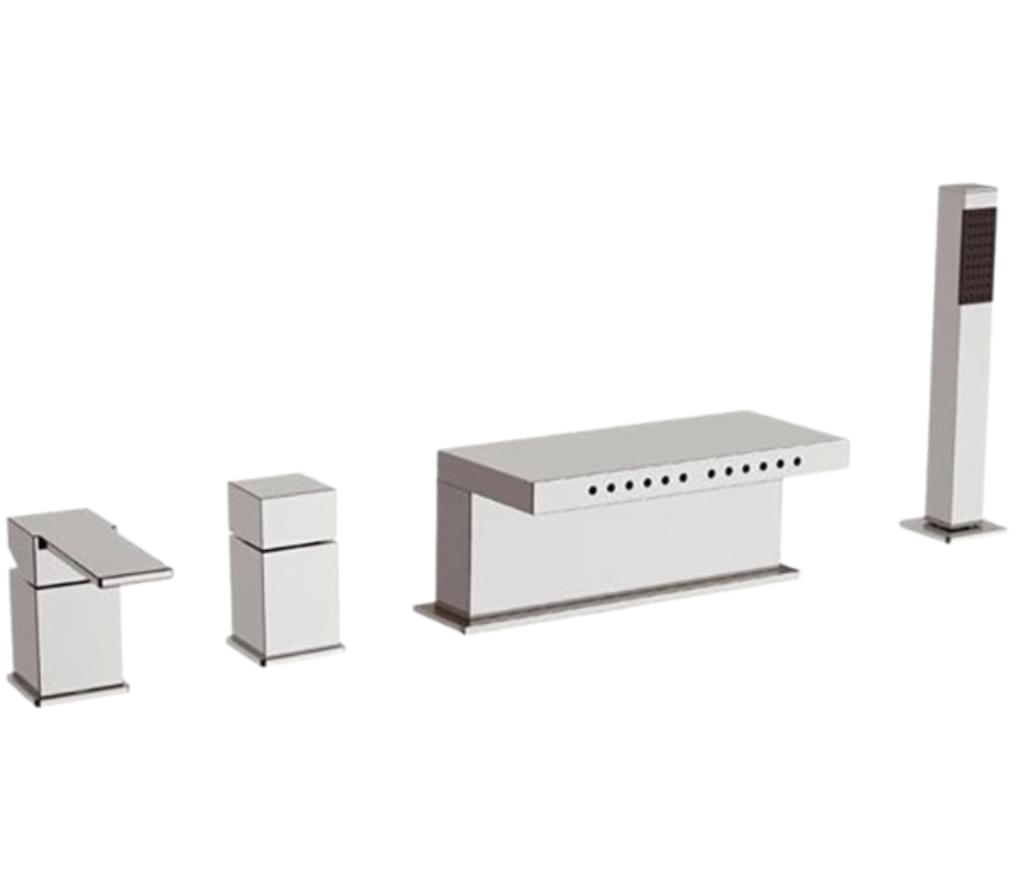 Плитка Remer Qubika Смеситель для ванны квадратный QUBIKA хром  поверхность глянец