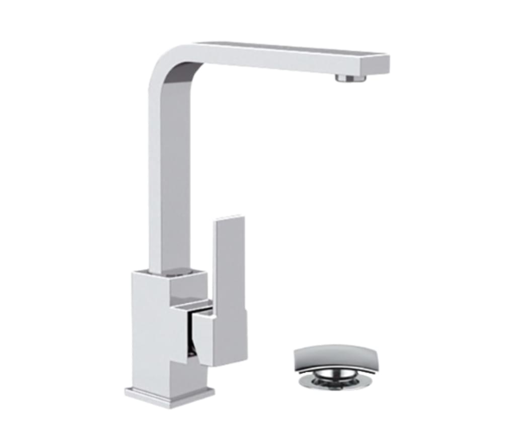 Плитка Remer Qubika Смеситель для раковины QUBIKA хром высокий  поверхность глянец