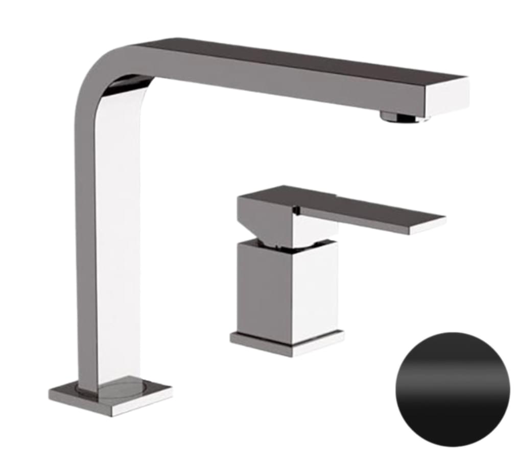 Плитка Remer Qubika Смеситель для раковины QUBIKA черный матовый  поверхность матовая