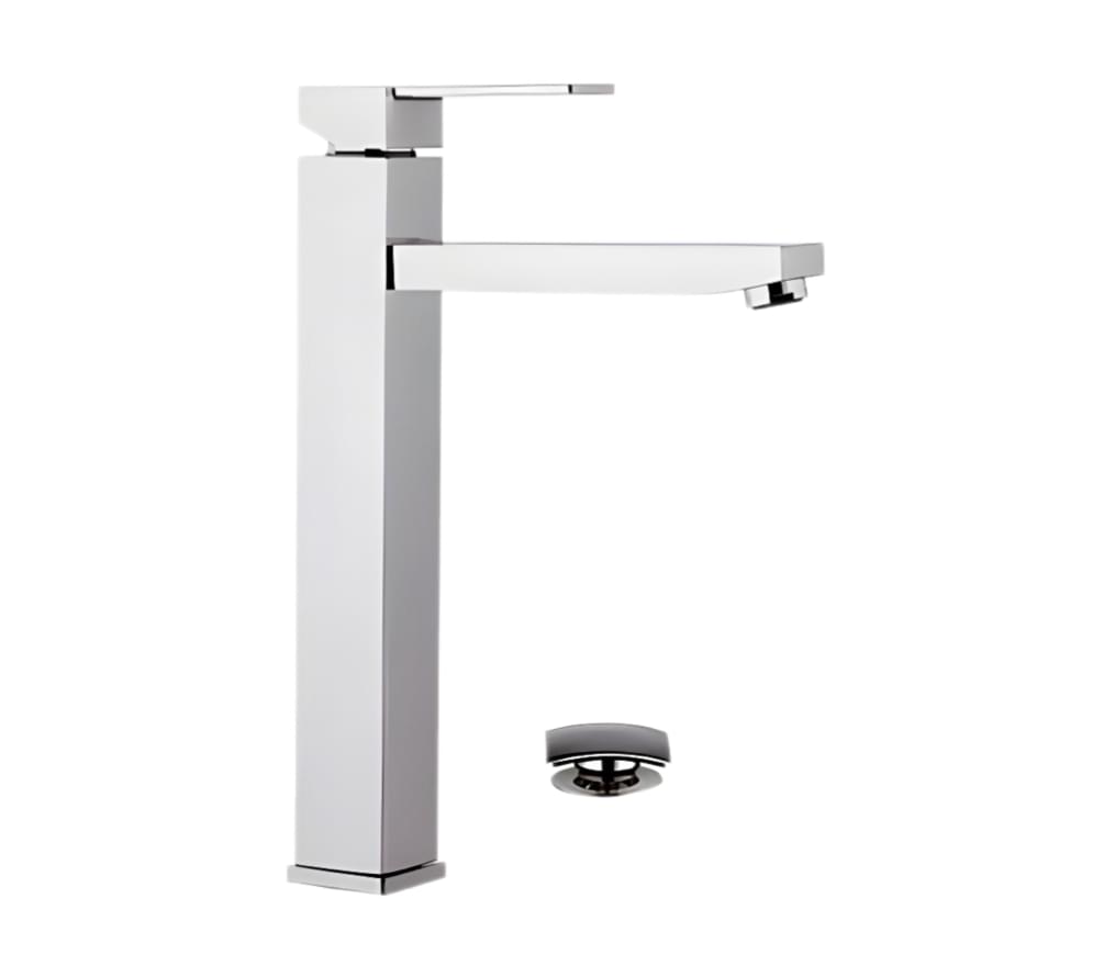 Плитка Remer Qubika Смеситель для раковины высокий квадратный QUBIKA хром  поверхность глянец