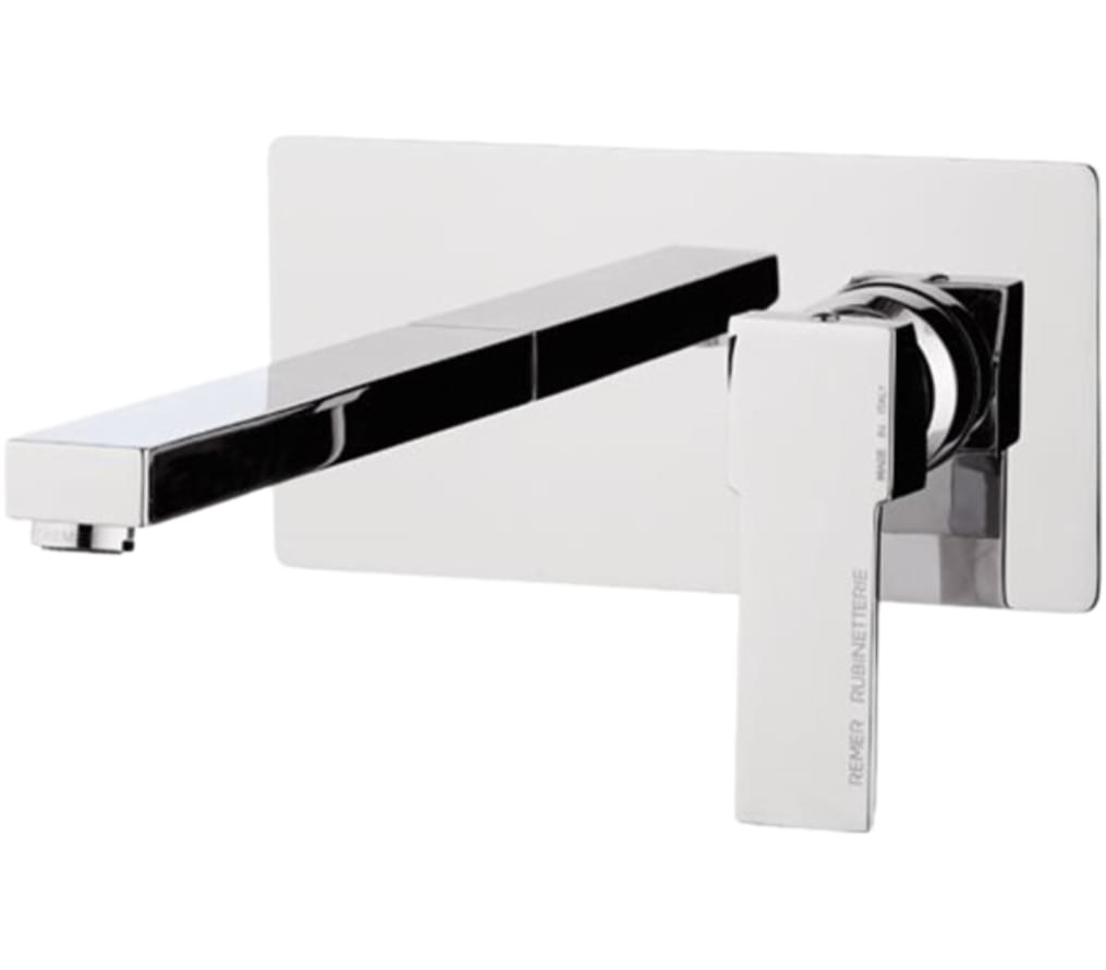 Плитка Remer Qubika Смеситель для раковины с донным клапаном QUBIKA хром  поверхность глянец
