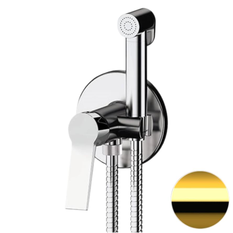 Плитка Remer Slash&Dot Гигиенический душ со смесителем SLASH&DOT золото глянцевое  поверхность глянец