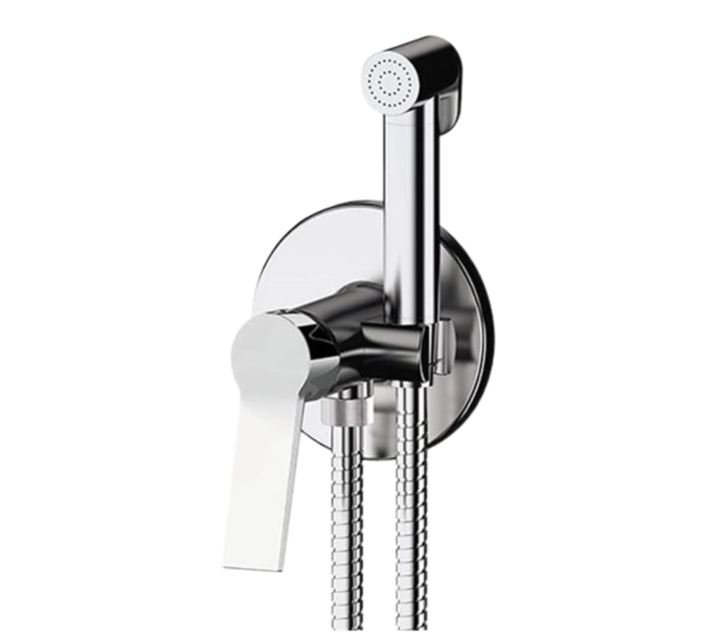 Плитка Remer Slash&Dot Гигиенический душ со смесителем SLASH&DOT хром  поверхность глянец