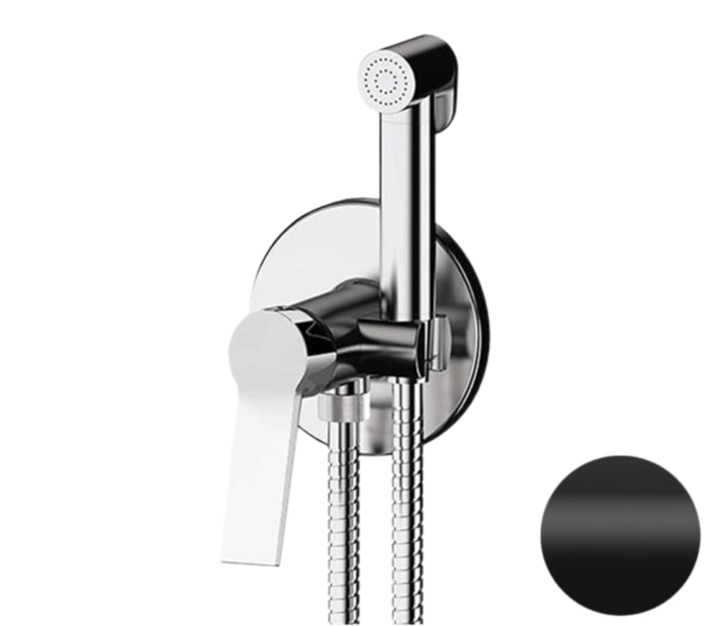 Плитка Remer Slash&Dot Гигиенический душ со смесителем SLASH&DOT черный матовый  поверхность матовая