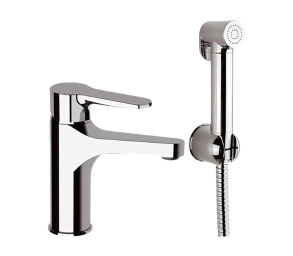 Плитка Remer Winner Смеситель для раковины WINNER с гигиеническим душем хром  поверхность глянец