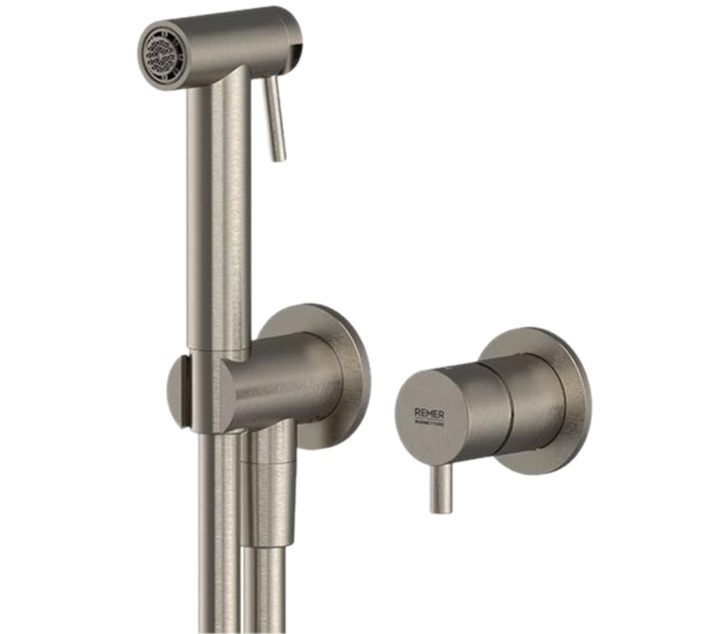 Плитка Remer X Style Inox Гигиенический душ со смесителем X STYLE INOX нержавеющая сталь  поверхность матовая