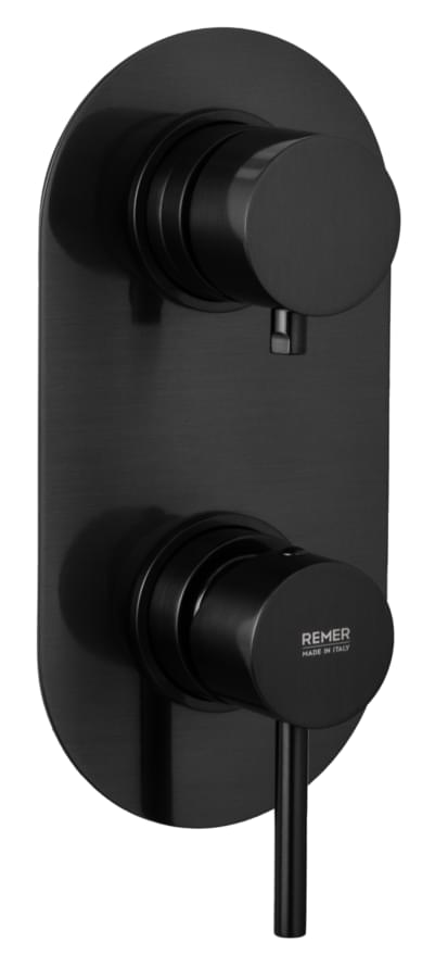 Плитка Remer X Style Всраиваемый смеситель для душа а 3 выхода X STYLE черный брашированный  поверхность брашированная