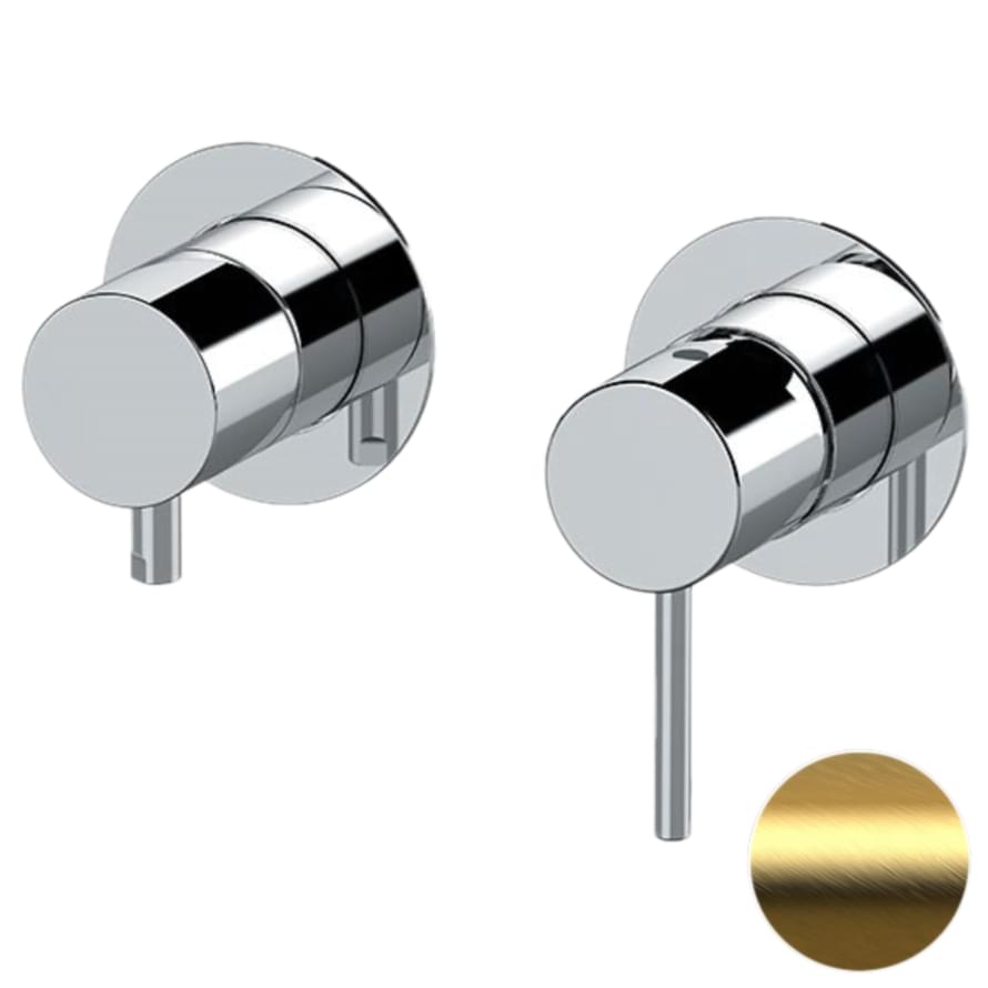 Плитка Remer X Style Встраиваемый округлый смеситель для душа X STYLE золото брашированное  поверхность брашированная