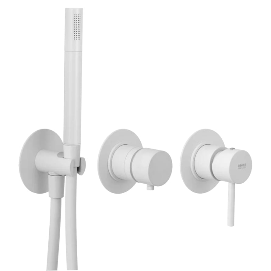 Плитка Remer X Style Встраиваемый смеситель для душа X STYLE белый матовый  поверхность матовая