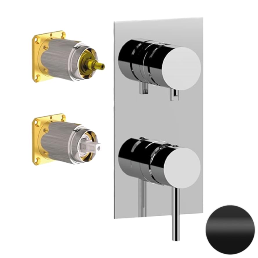 Плитка Remer X Style Встраиваемый смеситель для душа квадратный X STYLE черный матовый  поверхность матовая
