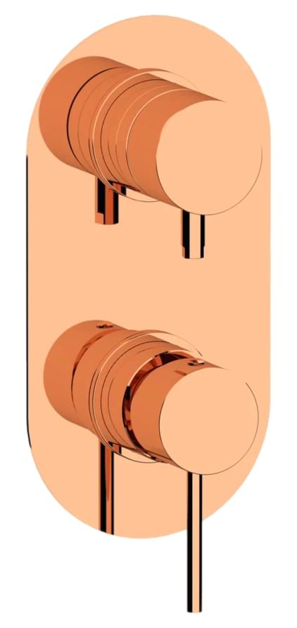 Плитка Remer X Style Встраиваемый смеситель для душа на 2 выхода X STYLE округлый медь глянцевая  поверхность глянец