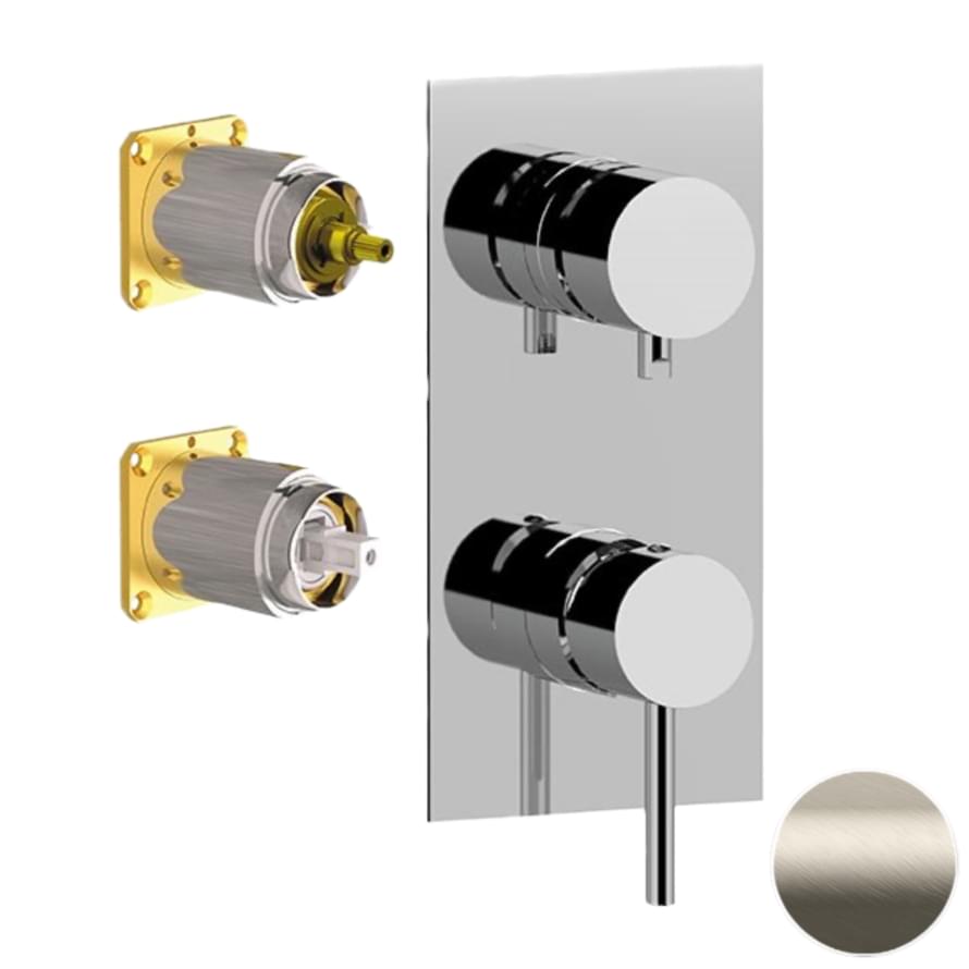 Плитка Remer X Style Встраиваемый смеситель для душа на 2 выхода X STYLE сталь  поверхность матовая