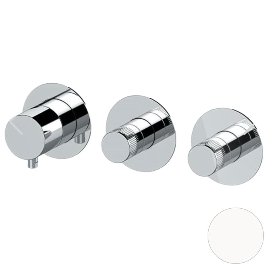 Плитка Remer X Style Встраиваемый смеситель для душа округлый X STYLE белый матовый  поверхность матовая